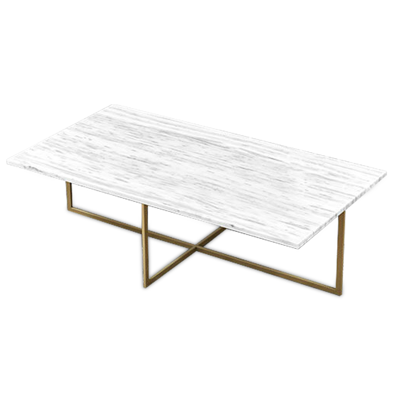 Кофейный стол Monson Coffee Table Белый Золотой в Омске | Loft Concept 