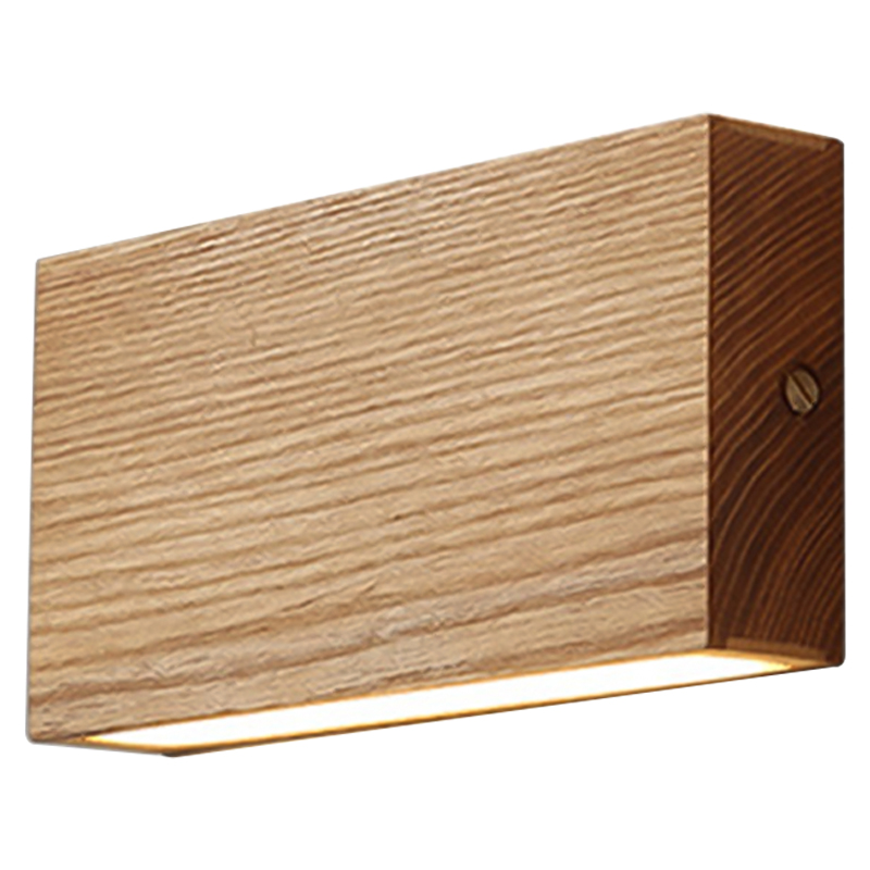Wall Lamp Retro Square Fixtures Led Up and Down Бра Светлое дерево Древесина Wall Lamp Retro Square Fixtures Led Up and Down Бра Светлое дерево Древесина в Омске | Loft Concept