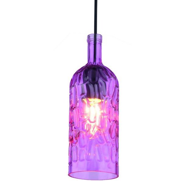 Подвесной светильник Geometry Glass Purpur Bottle Pendant Сиреневый в Омске | Loft Concept 