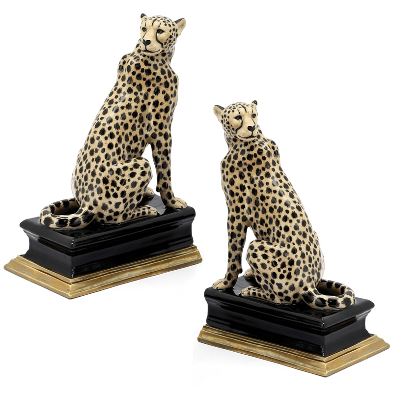 Держатель для книг BOOKEND CHEETAH Черный Золотой Бежевый в Омске | Loft Concept 