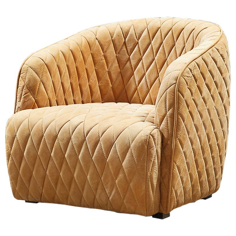 Кресло Rhombuses Upholstery Armchair Milk Caramel Карамель Коричневый в Омске | Loft Concept 