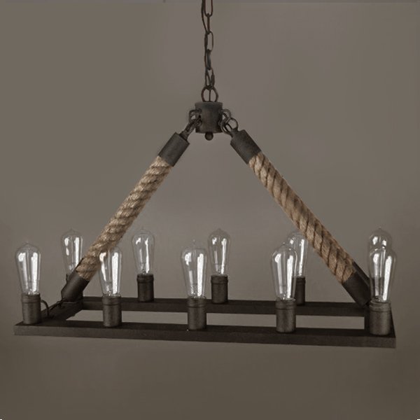 Люстра Square Mini 10 Loft Rope Light Коричневый в Омске | Loft Concept 