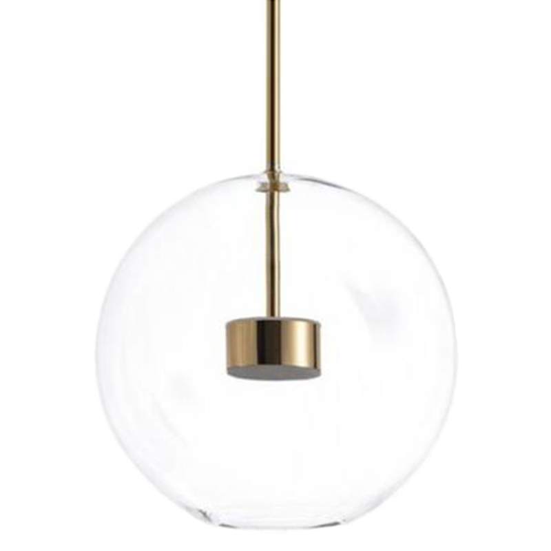 Подвесной Светильник Giopato & Coombes Bollr Pendant BUBBLE LAMP 1 шар золото Белый Золотой Прозрачное Стекло в Омске | Loft Concept 