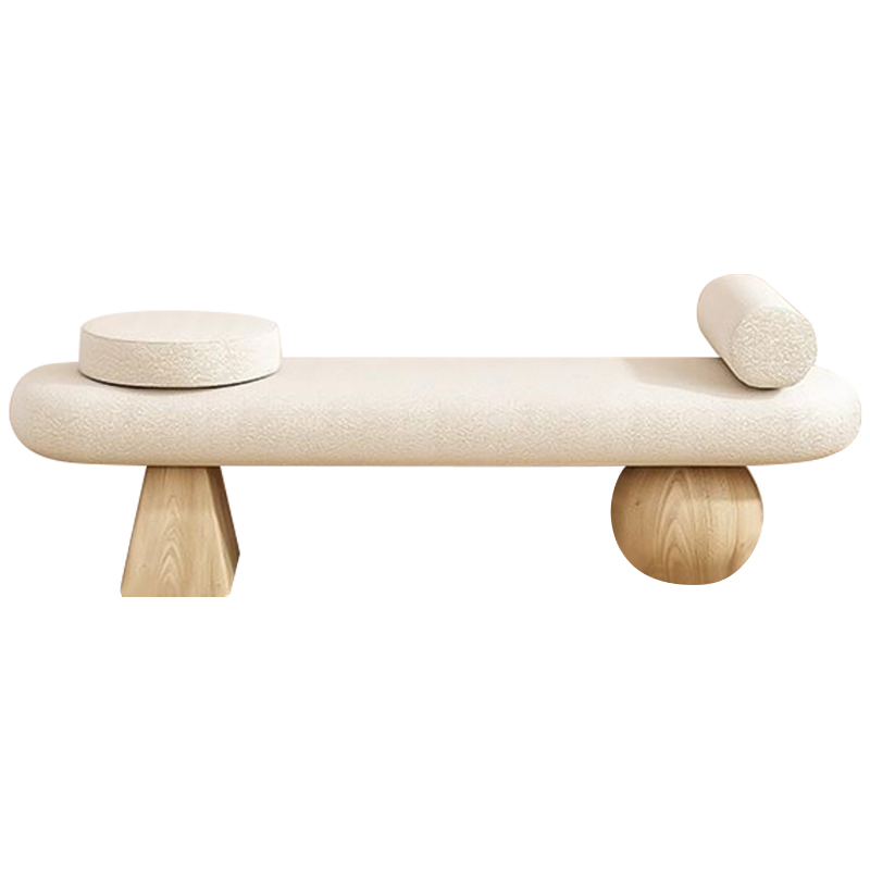 Банкетка Hollie Wooden Forms Bench Бежевый Древесина в Омске | Loft Concept 