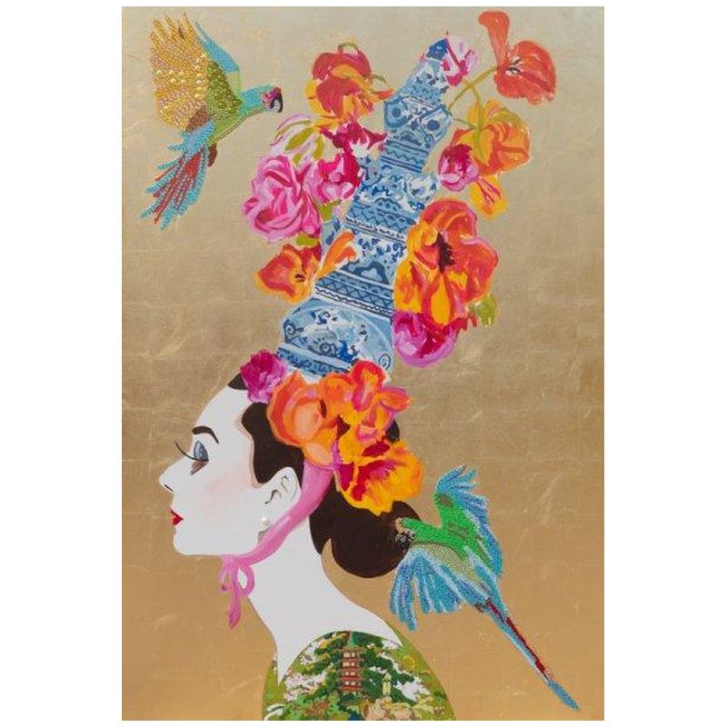 Картина “Audrey with Ming Pagoda Headdress and Parrots” Мульти в Омске | Loft Concept 