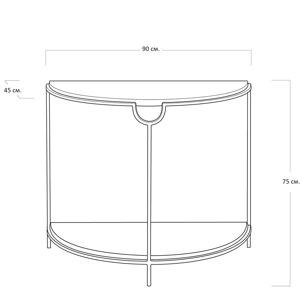Консоль полукруглая с 2-мя полками Semicircular Console Консоль полукруглая с 2-мя полками Semicircular Console в Омске