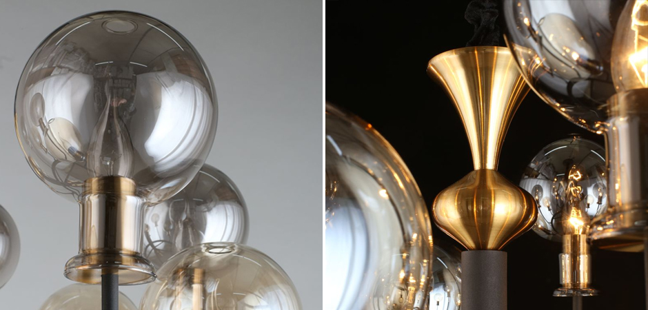 Люстра c дымчатым стеклом Champagne Glass Люстра c дымчатым стеклом Champagne Glass - Loft-Concept в Омске