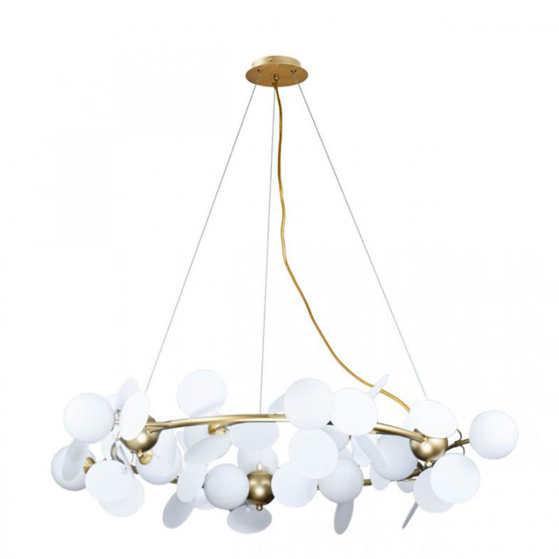 Люстра MATISSE Chandelier circle White диаметр 105 Белый Золотой в Омске | Loft Concept 