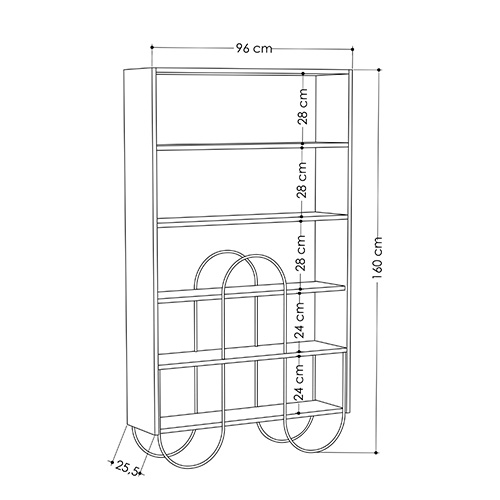 Стеллаж прямой белый с 5-ю открытыми полками NORFOLK BOOKCASE WHITE в Омске