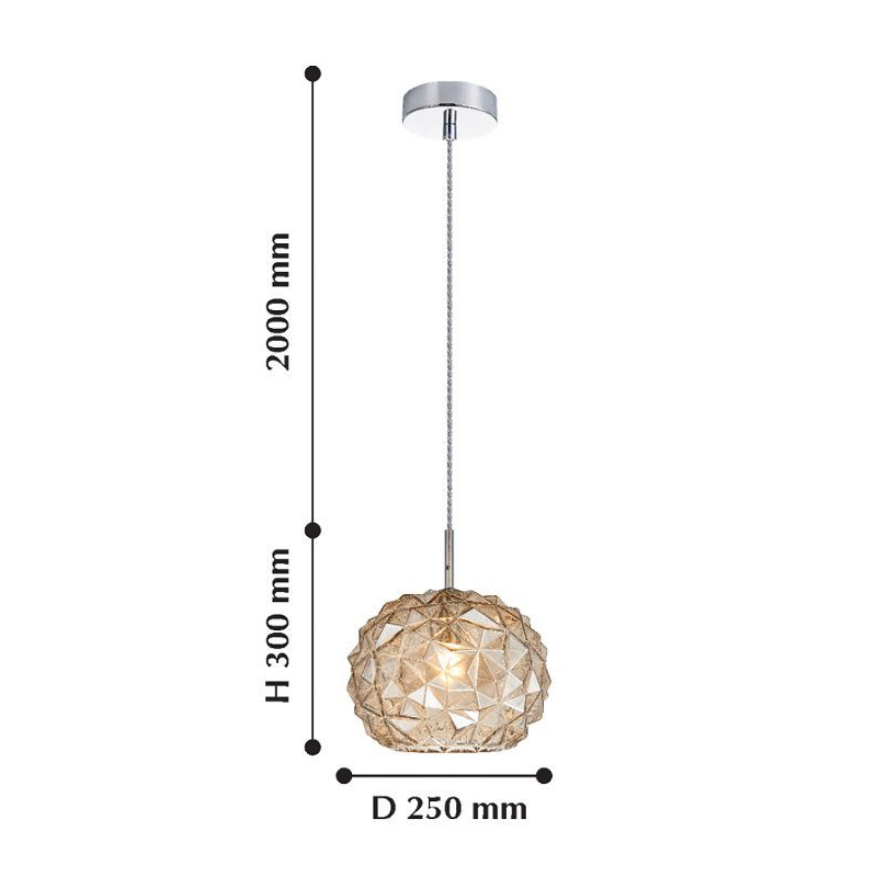 Подвесной светильник коньячного цвета Geometry Glass в Омске