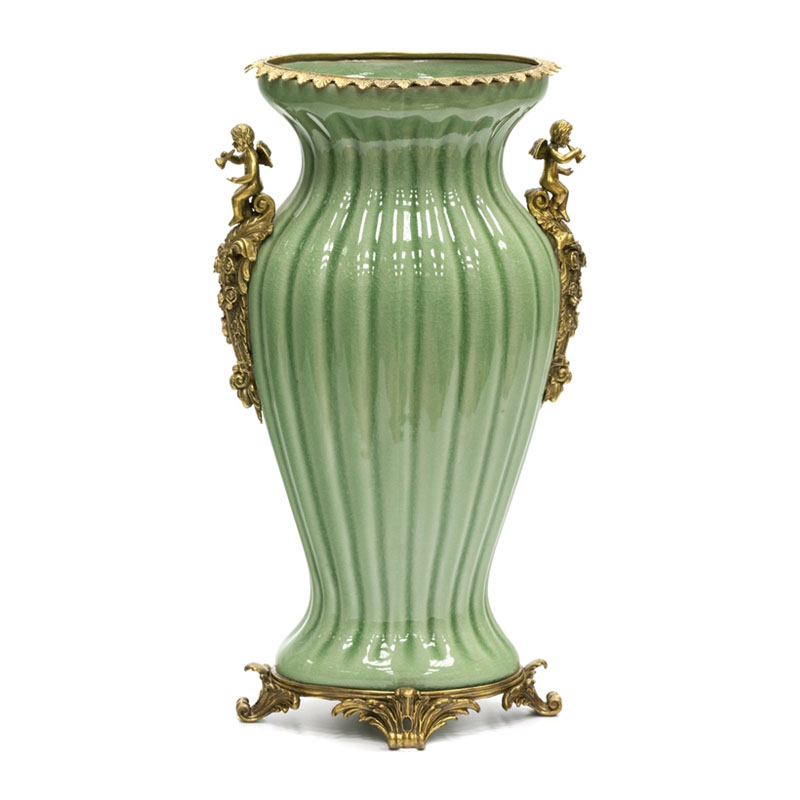 Ваза Bronze Angel Vase green Бронза Зеленый в Омске | Loft Concept 