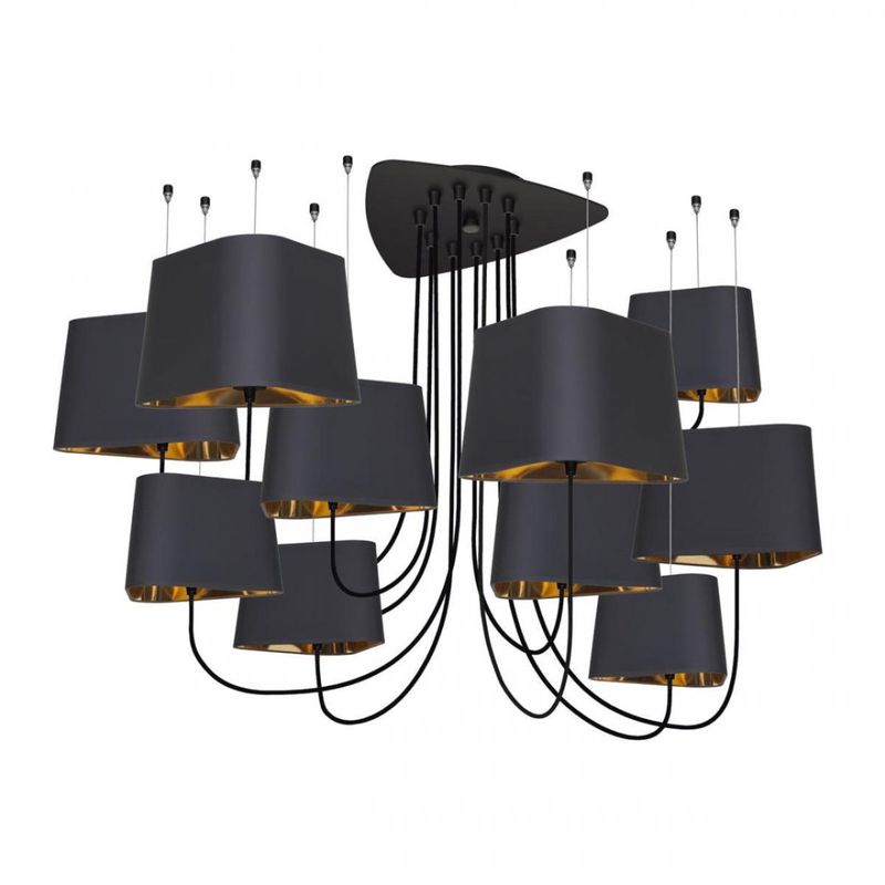 Люстра Designheure Lighting Black Grand Nuage10 плафонов Черный Золотой в Омске | Loft Concept 