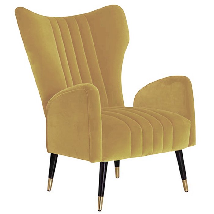 Кресло plant-collections Drummond Armchairs Gold Velvet Желтый в Омске | Loft Concept 