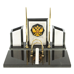 Настольный письменный набор из мрамора и змеевика с гербом России Marble Accessory варинант исполнения - 1 | Loft Concept в Омске