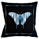 Подушка декоративная Бабочка с синим узором Ikat Pattern варинант исполнения - 1 | Loft Concept в Омске