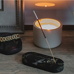 Подставка под благовония из эпоксидной смолы шампань Epoxy Resin Flowers Incense Oval Stand Champagne варинант исполнения - 3 | Loft Concept в Омске