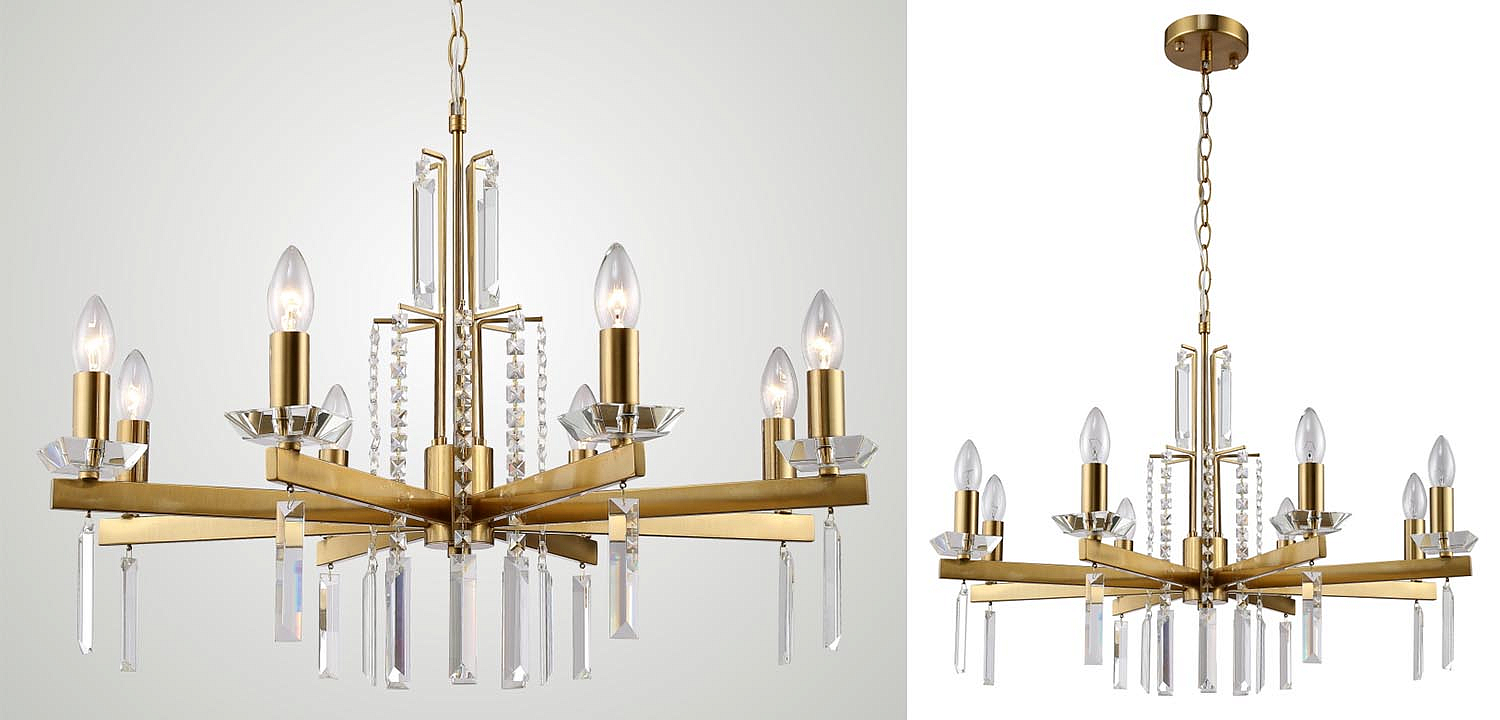 Люстра Vivien Crystal Brass Chandelier 8 Люстра Vivien Crystal Brass Chandelier 8 - Loft-Concept в Омске
