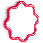 Настенное зеркало с волнистой рамой Mune Mirror Red варинант исполнения - 2 | Loft Concept в Омске