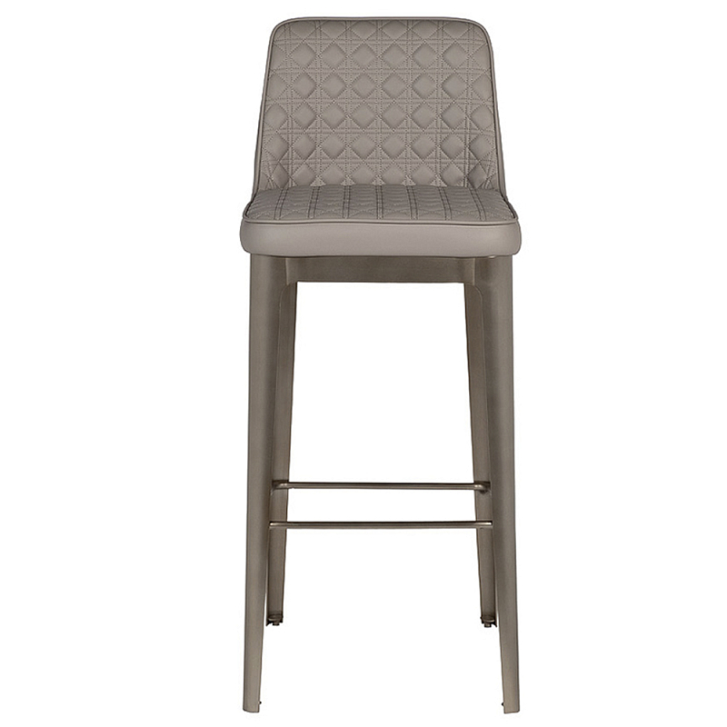 Стул барный светло-серый из экокожи Spectacular High Bar Stool Светло-серый Стул барный светло-серый из экокожи Spectacular High Bar Stool Светло-серый в Омске | Loft Concept