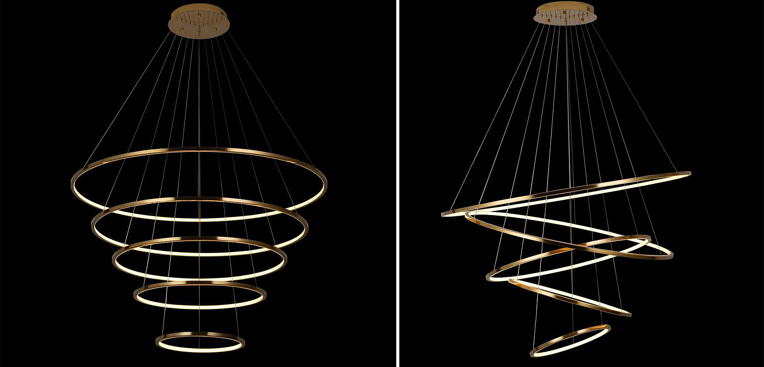 Люстра Ring Horizontal Quintet gold - Loft-Concept в Омске