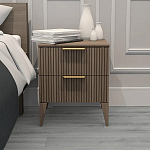 Тумба прикроватная коричневая с двумя ящиками Harper Line варинант исполнения - 1 | Loft Concept в Омске