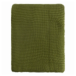 Плед из хлопка жемчужной вязки оливкового цвета Waffle Comfort варинант исполнения - 4 | Loft Concept в Омске