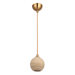 Подвесной светильник с шарообразным плафоном из травертина Shaw Marble Lighting варинант исполнения - 1 | Loft Concept в Омске