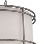 Подвесной светильник в виде барабана с тканевым абажуром и металлическим каркасом Warm Glow варинант исполнения - 1 | Loft Concept в Омске