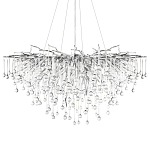 Люстра подвесная с прозрачными стеклянными подвесками в форме капель Диаметр 100 см Droplet Chandelier варинант исполнения - 16 | Loft Concept в Омске