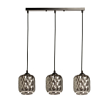 Люстра с тремя плафонами из серого граненого стекла Smoked Prism варинант исполнения - 2 | Loft Concept в Омске