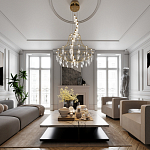 Люстра подвесная из металла с хрустальными прозрачными подвесками Quasar 81 варинант исполнения - 6 | Loft Concept в Омске