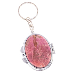 Зеркало брелок складное двухстороннее из натурального камня Родонит Stone Mirrors варинант исполнения - 1 | Loft Concept в Омске