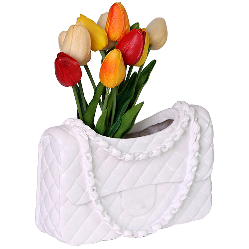 Кашпо в виде сумки Bag Vase White Белый Кашпо в виде сумки Bag Vase White Белый в Омске | Loft Concept