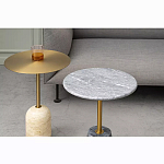 Кофейный столик круглый из мрамора серый Reliable Foundation варинант исполнения - 1 | Loft Concept в Омске