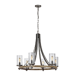 Люстра с цилиндрическим плафонами из толстого волнистого стекла в индустриальном стиле Feiss варинант исполнения - 8 | Loft Concept в Омске