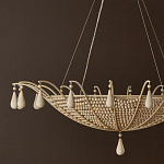 Люстра из деревянных бусин с подвесками в виде капель Wooden Beads варинант исполнения - 2 | Loft Concept в Омске