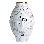 Ваза с декоративными лицами и графическими элементами в виде сердец и символов Faces of Imagination варинант исполнения - 1 | Loft Concept в Омске