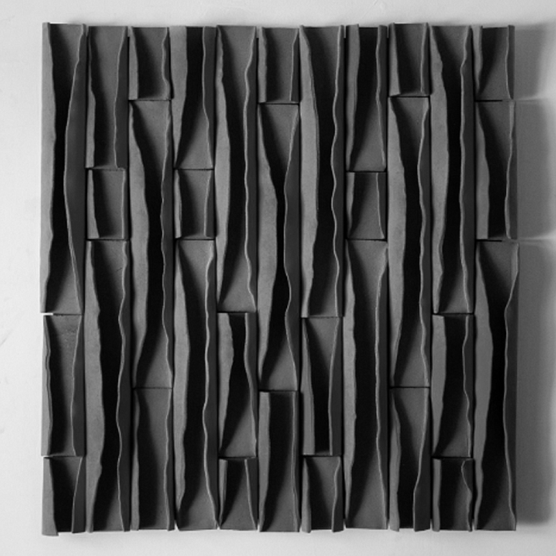 Объемное фактурное панно Metropolis Graphite Черный бетон в Омске | Loft Concept 