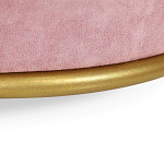 Банкетка круглая пыльно-розовый велюр на 4-х металлических ножках золотого цвета SANJAY варинант исполнения - 3 | Loft Concept в Омске