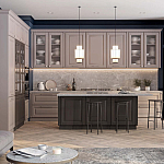 Угловая кухня с островом из массива дерева Amaline Kitchen Set варинант исполнения - 1 | Loft Concept в Омске