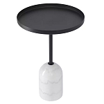 Кофейный столик с круглой чёрной столешницей и мраморным основанием Exquisite Practicality варинант исполнения - 1 | Loft Concept в Омске