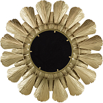 Зеркало круглое настенное в металлической раме Sunny Golden Petals варинант исполнения - 4 | Loft Concept в Омске