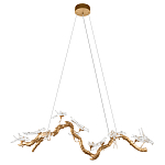 Люстра подвесная линейная с прозрачными стеклянными птичками на ветвях Serip Voa варинант исполнения - 2 | Loft Concept в Омске