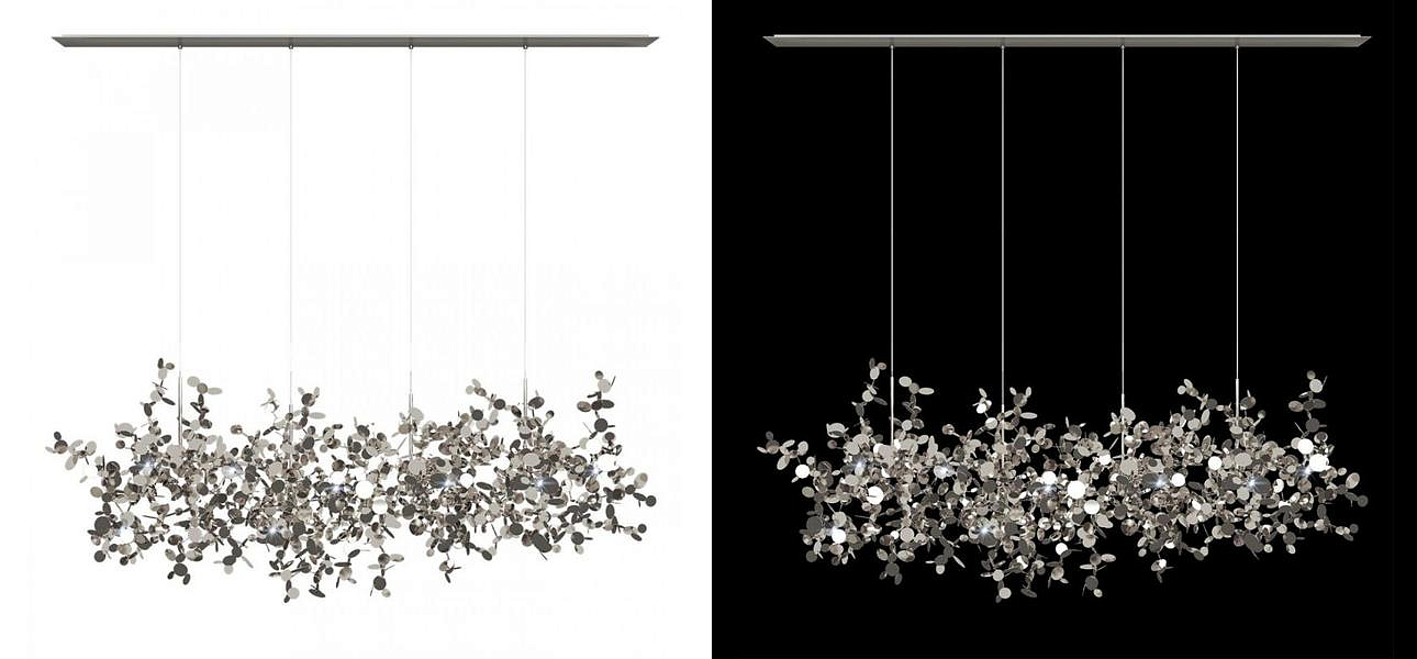 Люстра Terzani Argent Suspension Linear Silver длина 120 см Люстра Terzani Argent Suspension Linear Silver длина 120 см - Loft-Concept в Омске