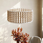 Люстра в форме цилиндра с вставками из деревянных бусин Wooden Beads варинант исполнения - 6 | Loft Concept в Омске