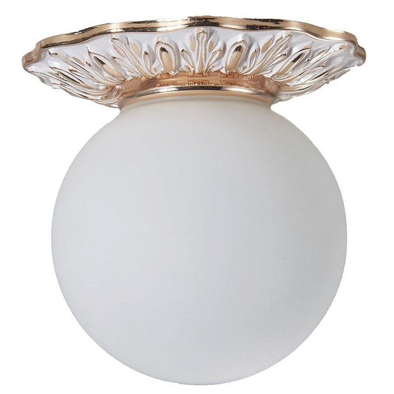 Потолочный светильник Globus Lamp Gold Серебряный Молочный Потолочный светильник Globus Lamp Gold Серебряный Молочный в Омске | Loft Concept