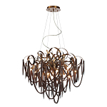 Люстра подвесная с объемной композицией из скрученных лент и металлических цепочек Atlantis Chain варинант исполнения - 2 | Loft Concept в Омске