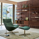 Кресло вращающееся с подставкой для ног зеленое Verdante варинант исполнения - 5 | Loft Concept в Омске