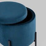 Синий пуф на черных ножках SANJAY варинант исполнения - 3 | Loft Concept в Омске