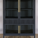 Витрина Primo со стеклянными фасадами и 2 ящиками Черный дуб варинант исполнения - 2 | Loft Concept в Омске